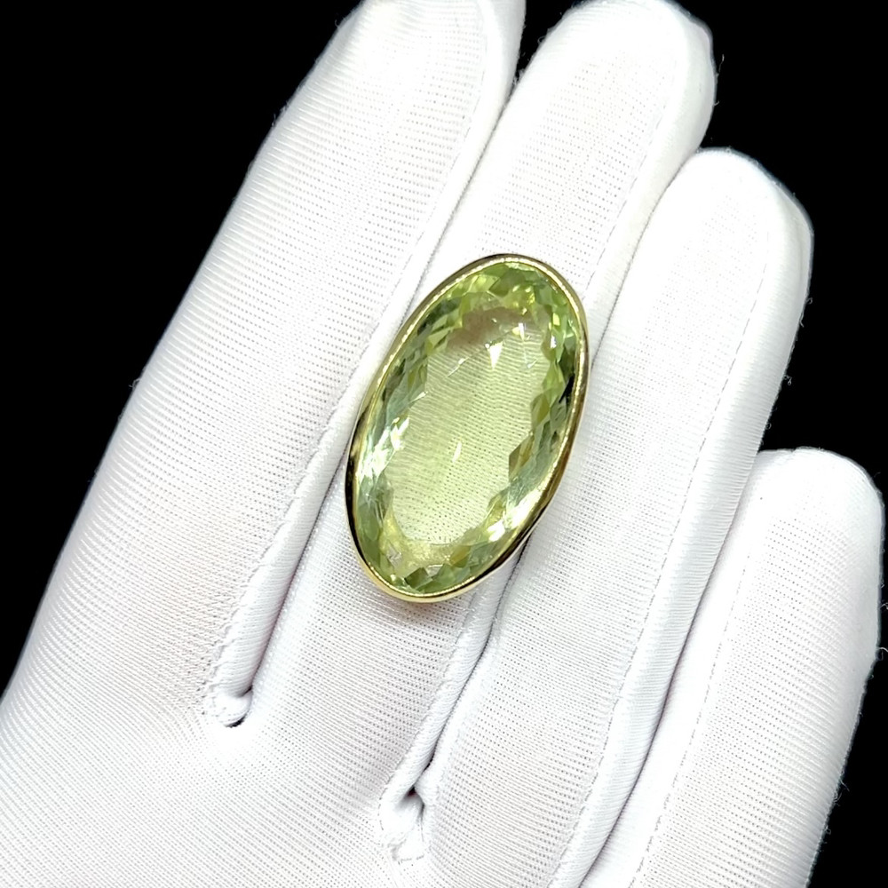 Кольцо с шикарным Зеленым Аметистом, фото 1