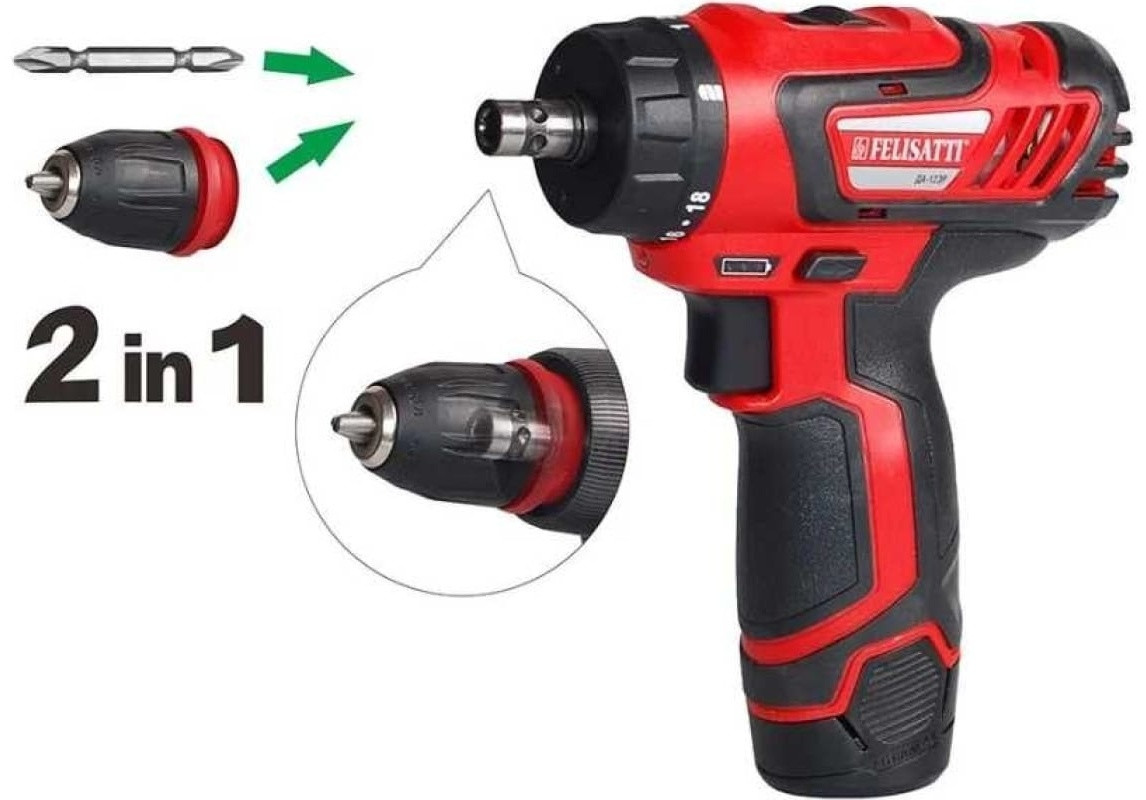 Felisatti шуруповерт ДА-12ЭР со съемным патроном - фото 1 - id-p127219454