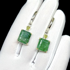 Серьги с натуральными Изумрудами