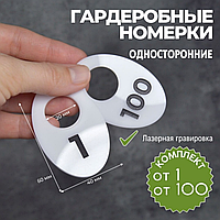 Гардеробные номерки "1-100" (Акрил 60х40мм)
