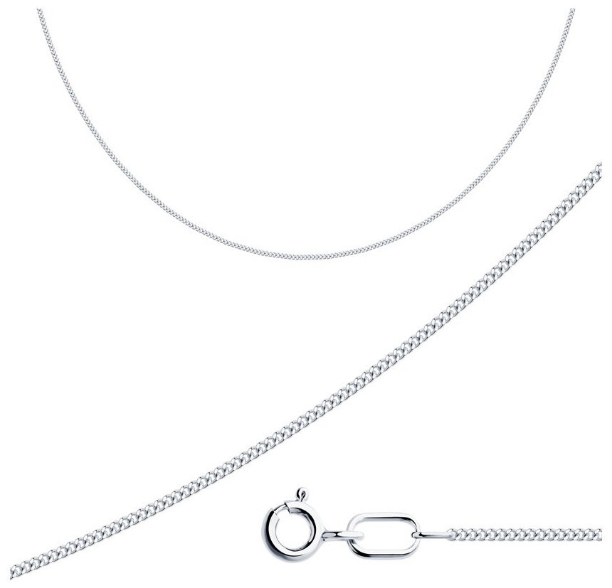 Цепь SOKOLOV 968020302 длина 40 см, вес 1.22 г серебро, плетение панцирное, фото 1