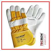 Перчатки рабочие комбинированные TECRON 2017 из натуральной овечьей кожи, краги для сварки, от порезов