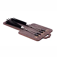 Зажимы на соски «вилки» с кисточками из замши (Черный)