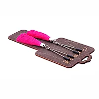 Зажимы на соски «вилки» с кисточками из шелка (Бордовый)