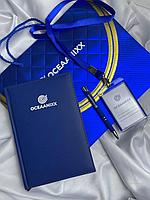 Корпоративный подарочный набор: блокнот + ручка + бейджик + пакет