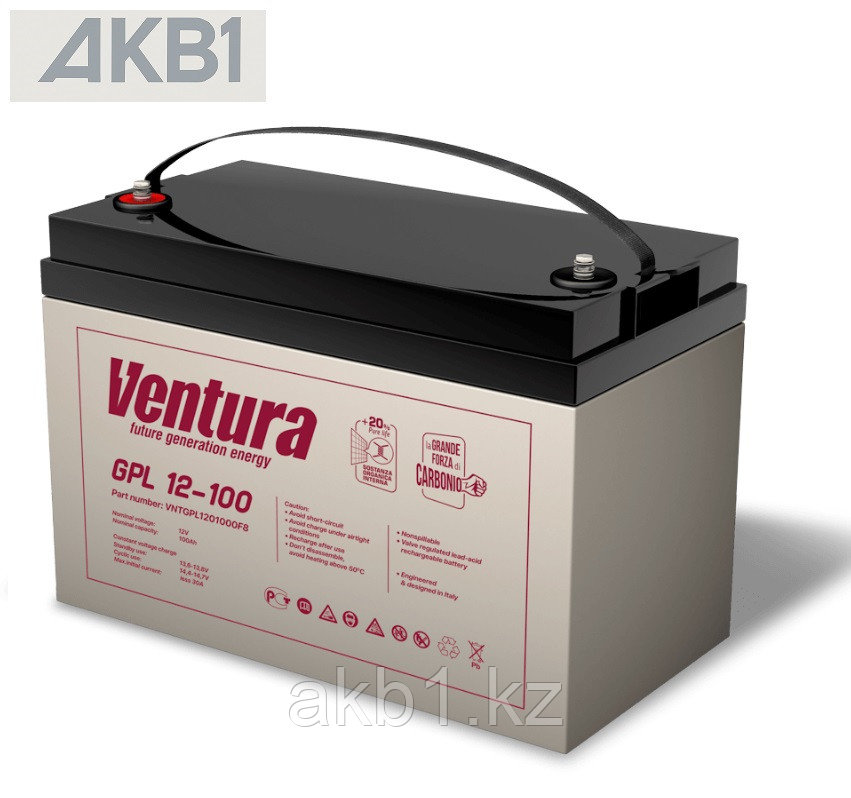 Аккумулятор Ventura GPL 12-100 ( 12V 100Ah | AGM | ДхШхВ, мм, 330x171x219 мм | Масса (± 3%), 30 кг | Тип вывода F8), фото 1