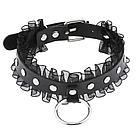 БДСМ ошейник с рюшками черный  380023
