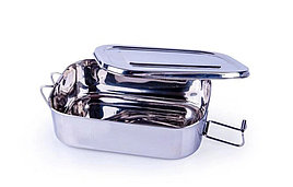 Контейнер 1000 мл с крышкой, 18 х 13 x 5 cm прямоугольный, нержавеющая сталь