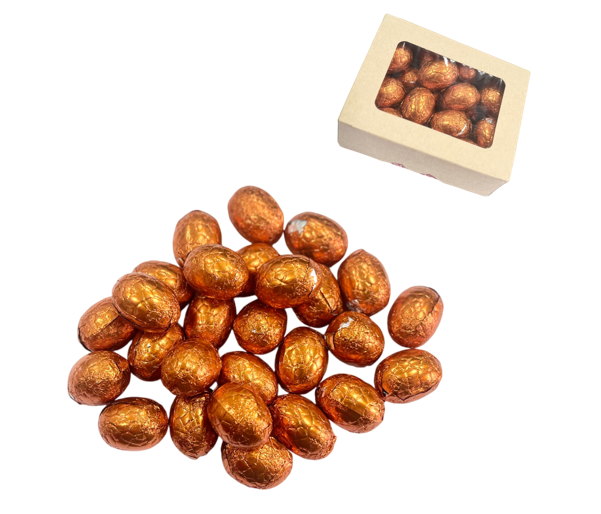 Яйца шоколадные Оранжевые (тёмный шоколад с карамелью)  200гр (Ф)