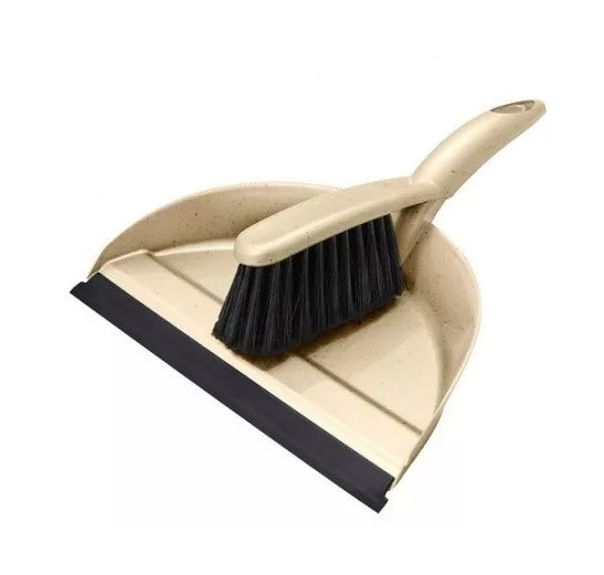 Комплект щётка-смётка"Malta" с совком и кромкой (бежевый флэк)