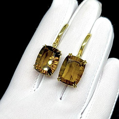 Шикарные серьги с натуральными Цитринами