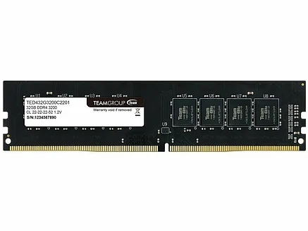 Оперативная память 32GB 3200MHz DDR4 Team Group ELITE PC4-25600 CL22 TED432G3200C2201, фото 1