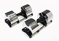 Регулируемые гантели хромированные StrongPeople 40 кг (шаг 2.5 кг) 2 штуки