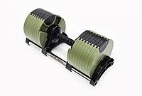 Гантель регулируемая StrongPeople 40 кг (хаки, шаг 2.5 кг)