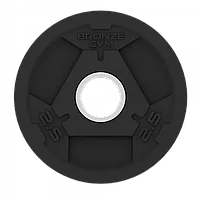 Диск олимпийский BRONZE GYM обрезиненный 1,25 кг - 25 кг (3 хвата, 51 мм) (2,5 кг)