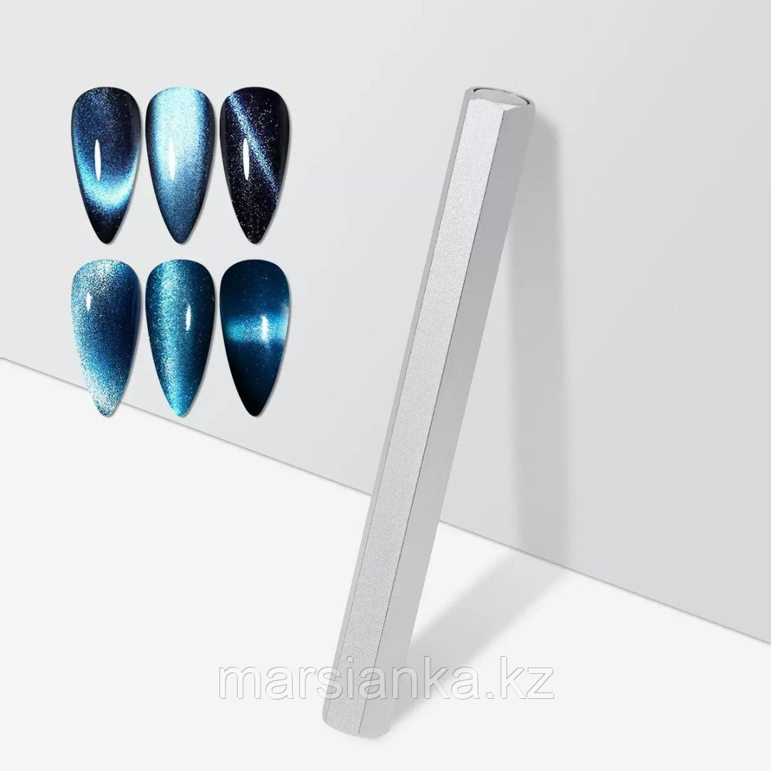 Магнит цилиндр граненный, серебристый, фото 1