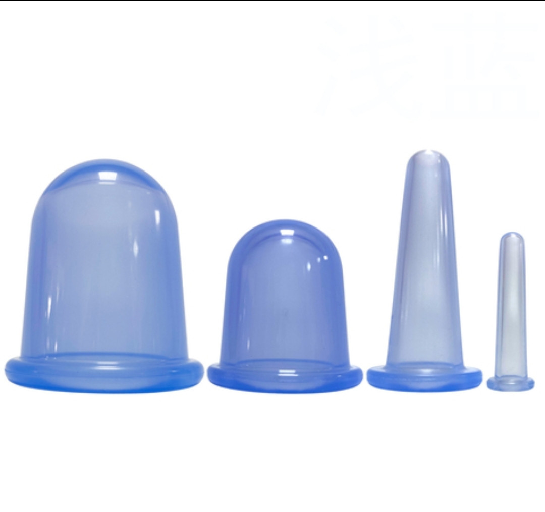 Силиконовые банки для вакуумного массажа лица и тела 4 штуки