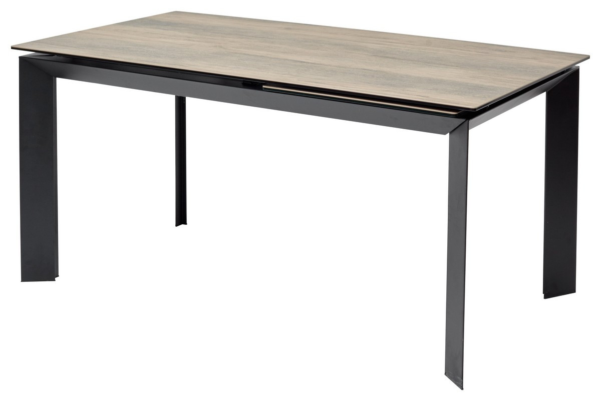 Стол Solid 140 вуди, итальянская керамика, черный каркас