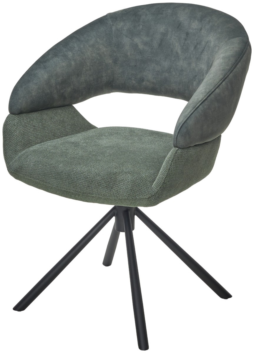 Стул Jardo Combi 360 поворотный, зеленый велюр, зеленая ткань