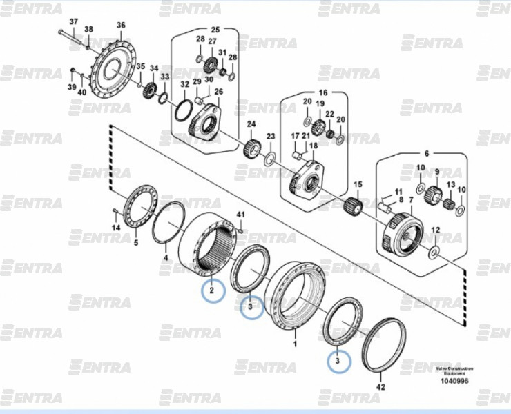 7117-38230 / 14694040 подшипник Volvo EC290B / EC300DL / EC240B / EC380D, фото 1