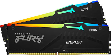 DIMM DDR5 64 GB kit Kingston Fury Beast RGB (AMD+Intel), KF560C36BBEAK2-64, (2x32GB) CL36, фото 1
