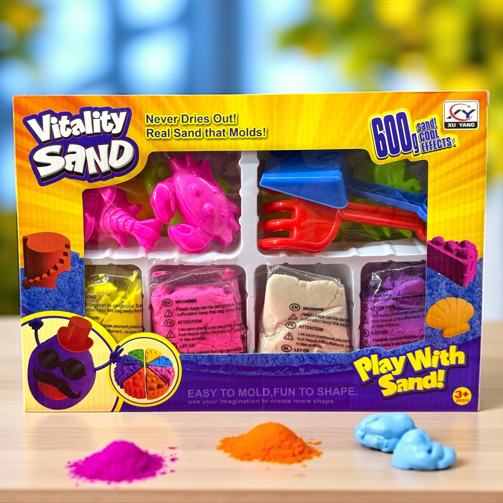 1904 Кинетический песок пирог с лопаткой 600гр песка 32х22см, фото 1