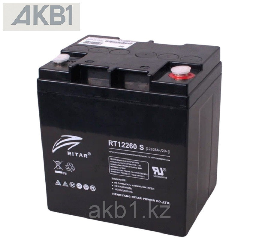 Аккумуляторная батарея Ritar RT12260 S ( 12В 26 Ач | AGM | ДхШхВ, мм, 165*125*174 | Масса (± 3%), 8,30 кг ), фото 1