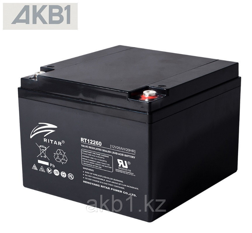 Аккумуляторная батарея Ritar RT12260 ( 12В 26 Ач | AGM | ДхШхВ, мм, 166*176*125 | Масса (± 3%), 7,40 кг ), фото 1