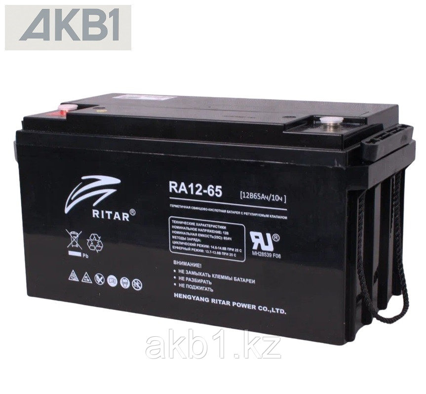 Аккумуляторная батарея Ritar RA12-65 ( 12В 65 Ач | AGM | ДхШхВ, мм, 350*167*180 | Масса (± 3%), 17,5 кг ), фото 1