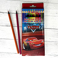 Карандаши цветные шестигранные 12 шт Тачки