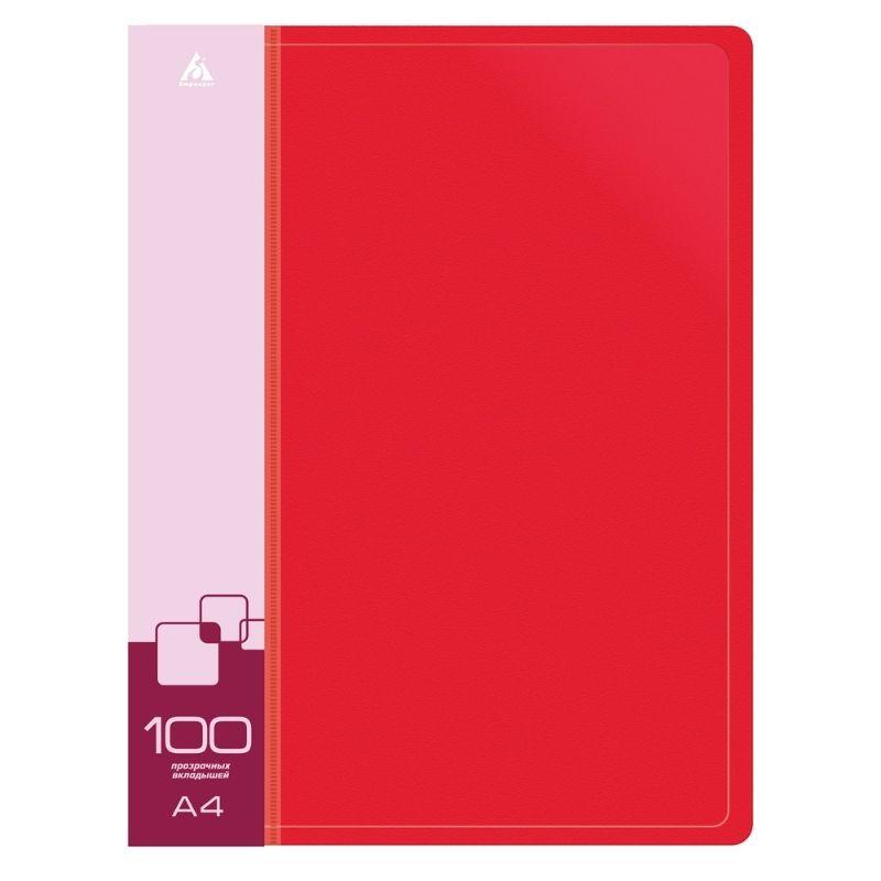 Папка с файлами Бюрократ на 100 вкладышей, 800 мкм, красная - фото 1 - id-p127472185