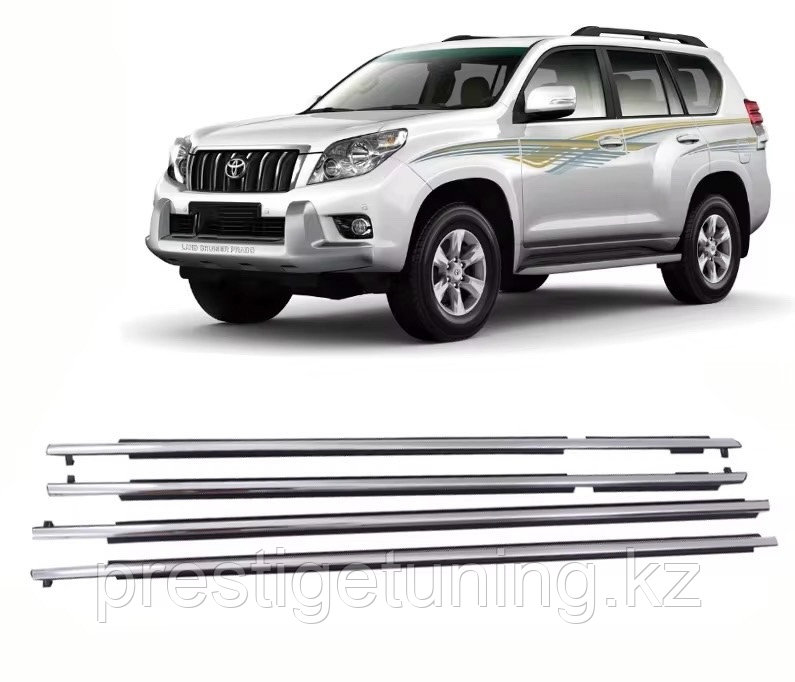 Молдинг стекла хромированный на Prado 150 2010-23 комплект (OEM)