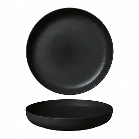 Тарелка с бортом d=25.5 cм,фарфор NOBLE серия Fine Plus-Black Sand, фото 1