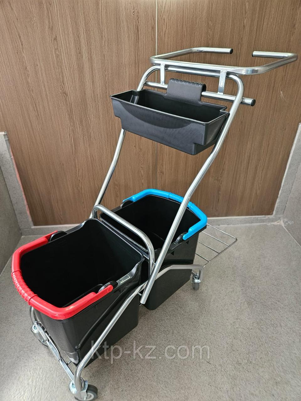 Тележка уборочная 2х25 с креплением под мешок для мусора, фото 1