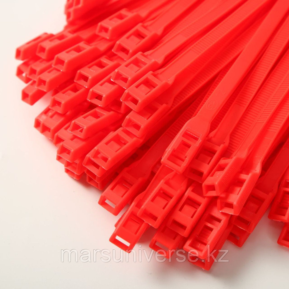 Хомут для виниловых рукавов, 8*400, красный