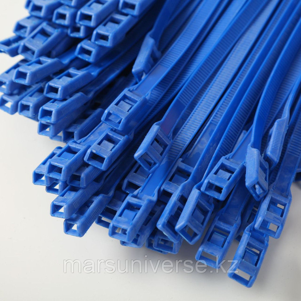 Хомут для виниловых рукавов, 8*400, тёмно-синий