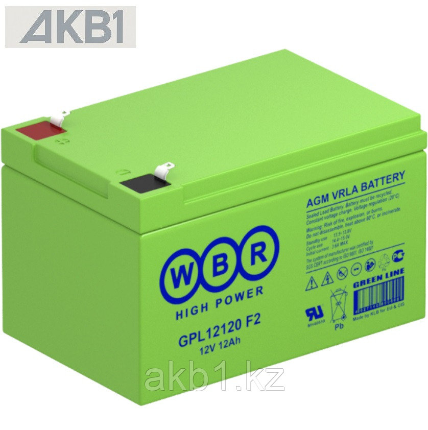 Аккумулятор WBR GPL12120 (12V /12Ah | AGM | ДхШхВ, мм, 151х98х93 мм | Масса (± 3%) 4.02 кг), фото 1