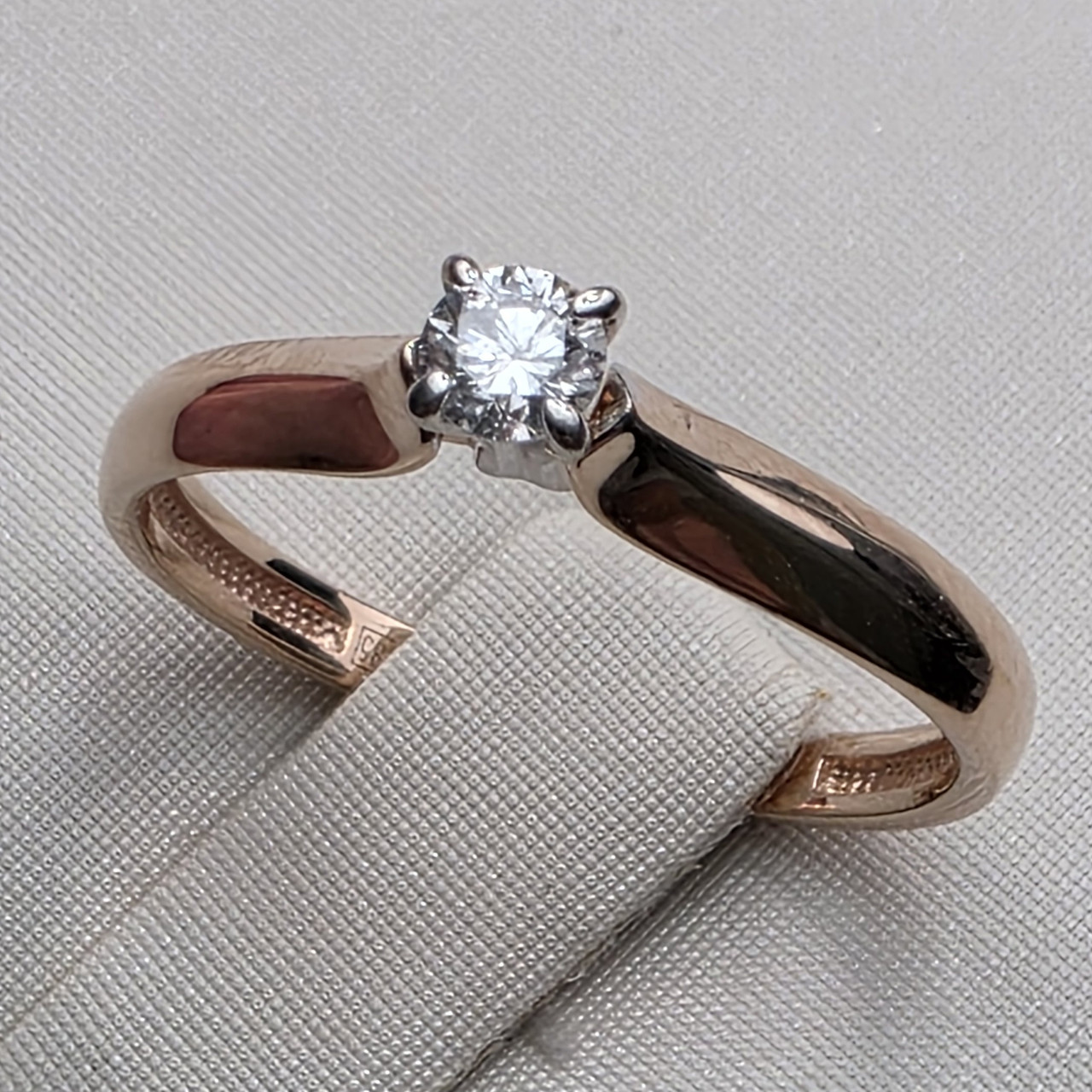 Золотое Кольцо к/з, размер 16, 0,10Ct I1/G VG, масса 1.46г, фото 1