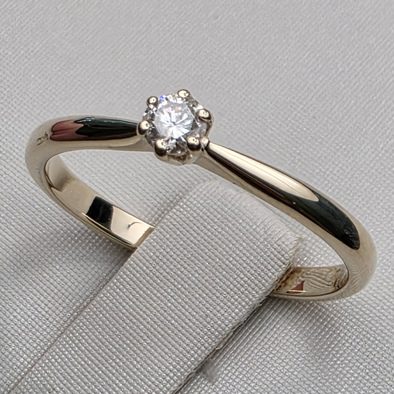 Золотое Кольцо ж/з, размер 16.8, 0,10Ct I1/H VG, масса 1.53г, фото 1