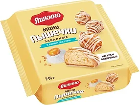 Мини-пышечки заварные в белой глазури «Яшкино», 240 г