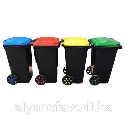 Мусорный контейнер на 120 литров с крышкой. РФ., фото 1