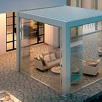 Раздвижные стеклянные панели для перголы