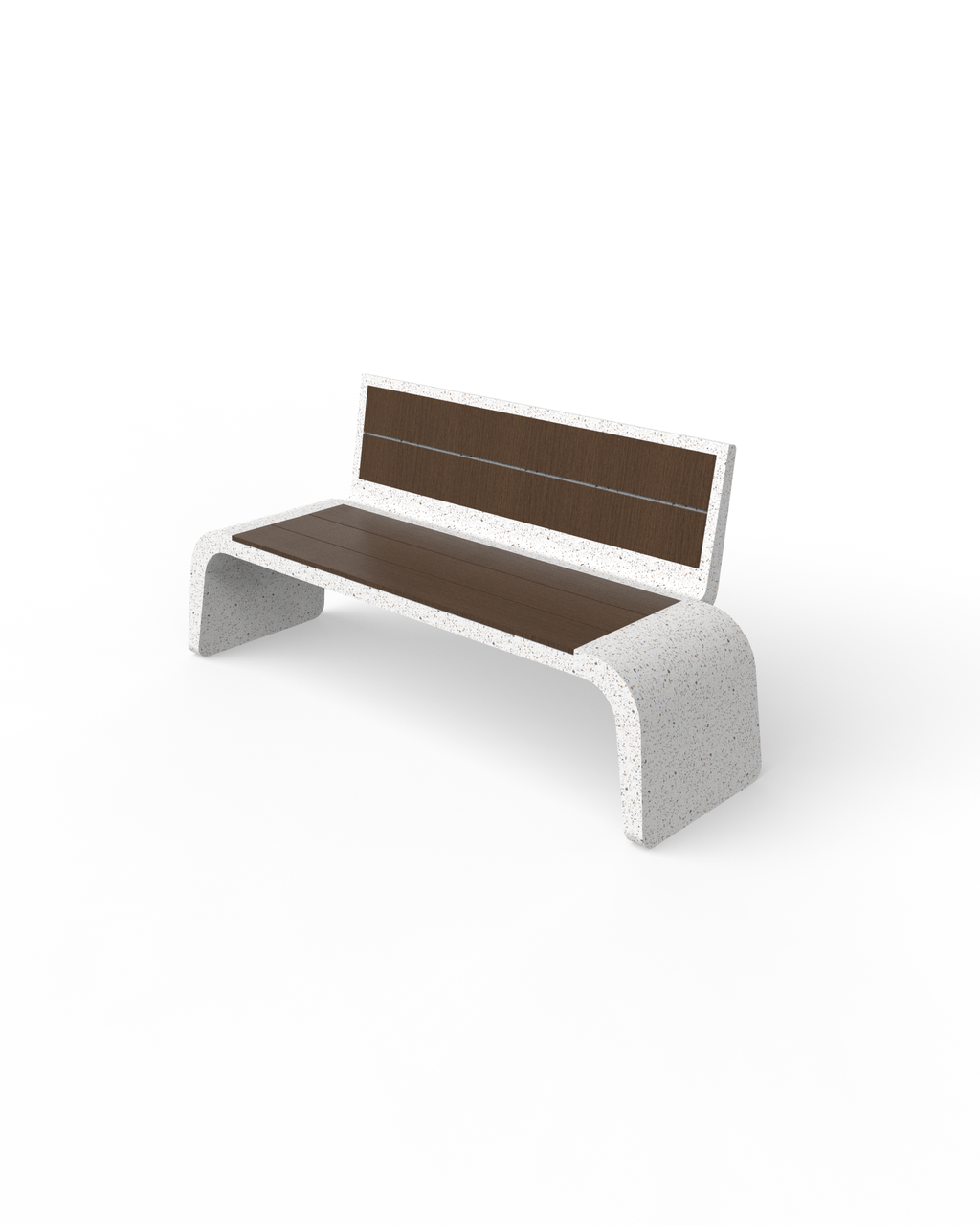 Скамейка из композитного мраморного камня JOTA, c настилом ДПК, модель KOKTOBE EKI, фото 1