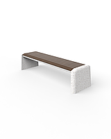 Скамейка из композитного мраморного камня JOTA, c настилом ДПК, модель KELBET BIR