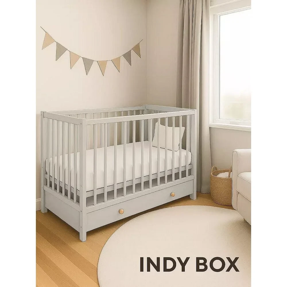 Детская кровать Rant Indy Box, Crystal Beige с маятником (арт 780), фото 1