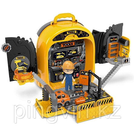 PITUSO Игровой набор инструментов Станция техобслуживания 2в1 (чемоданчик)35,4*50,6*30 см, фото 1