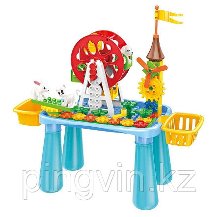 PITUSO Стол для игры с конструктором, в компл. с конструктором 66эл, фото 1