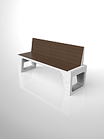 Скамейка из композитного мраморного камня JOTA, c настилом ДПК, модель OPTIMUS EKI