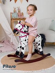 PITUSO Качалка-Лошадка ,муз., Белый с черными пятнами, 74*30*64см