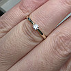 Золотое кольцо с бриллиантом ж/з 0,112Ct VS2/I VG-Cut, 1,51 гр, 16 размер, фото 5